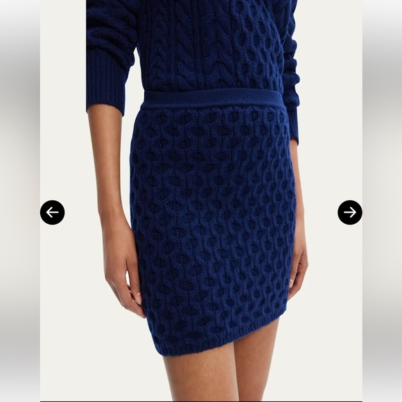 Theory Dresses & Skirts - Theory Cable-Knit Wool Cashmere Mini Skirt Blue NWT Luxury
